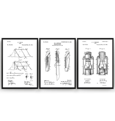 Camping Set Of 3 Patent Prints - Magic Posters