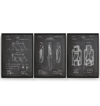 Camping Set Of 3 Patent Prints - Magic Posters