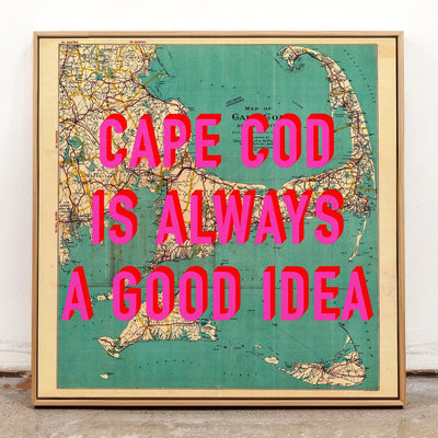 Cape Cod Retro Pop Art Map Print (Square) - Magic Posters