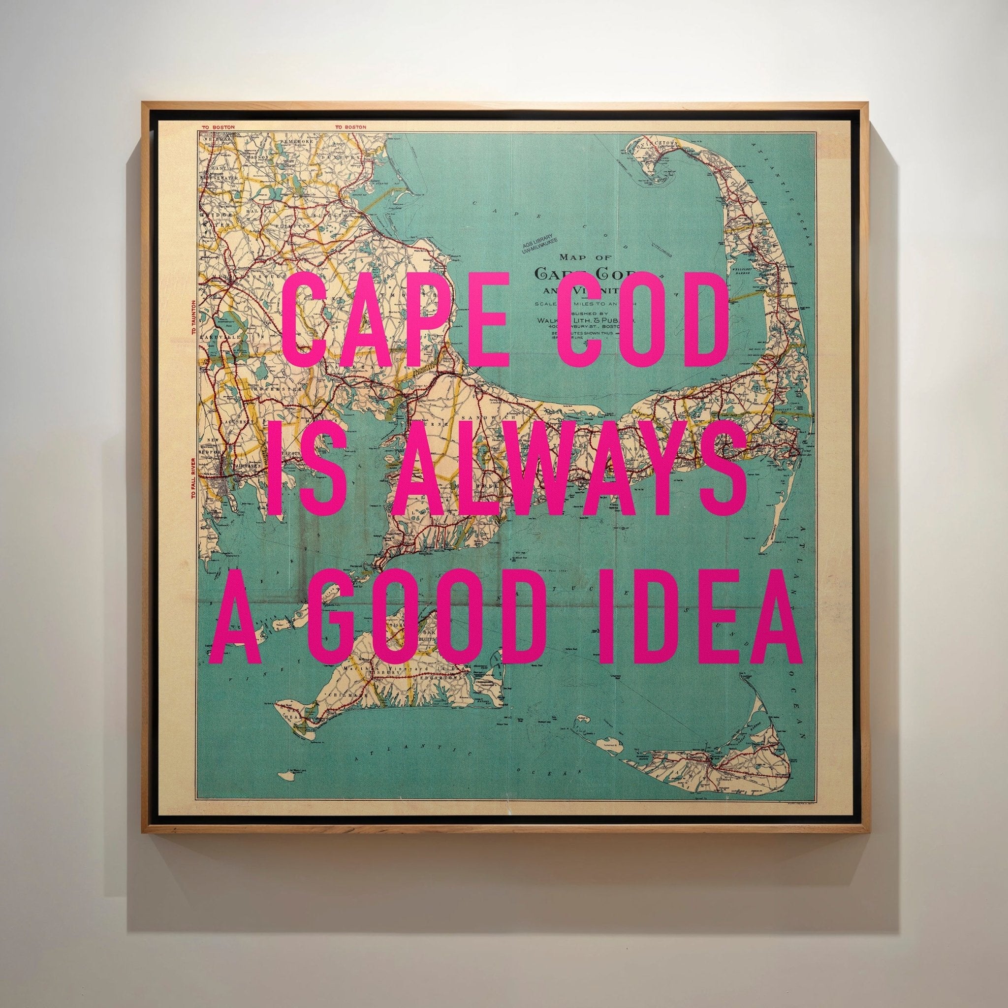 Cape Cod Retro Pop Art Map Print (Square) - Magic Posters