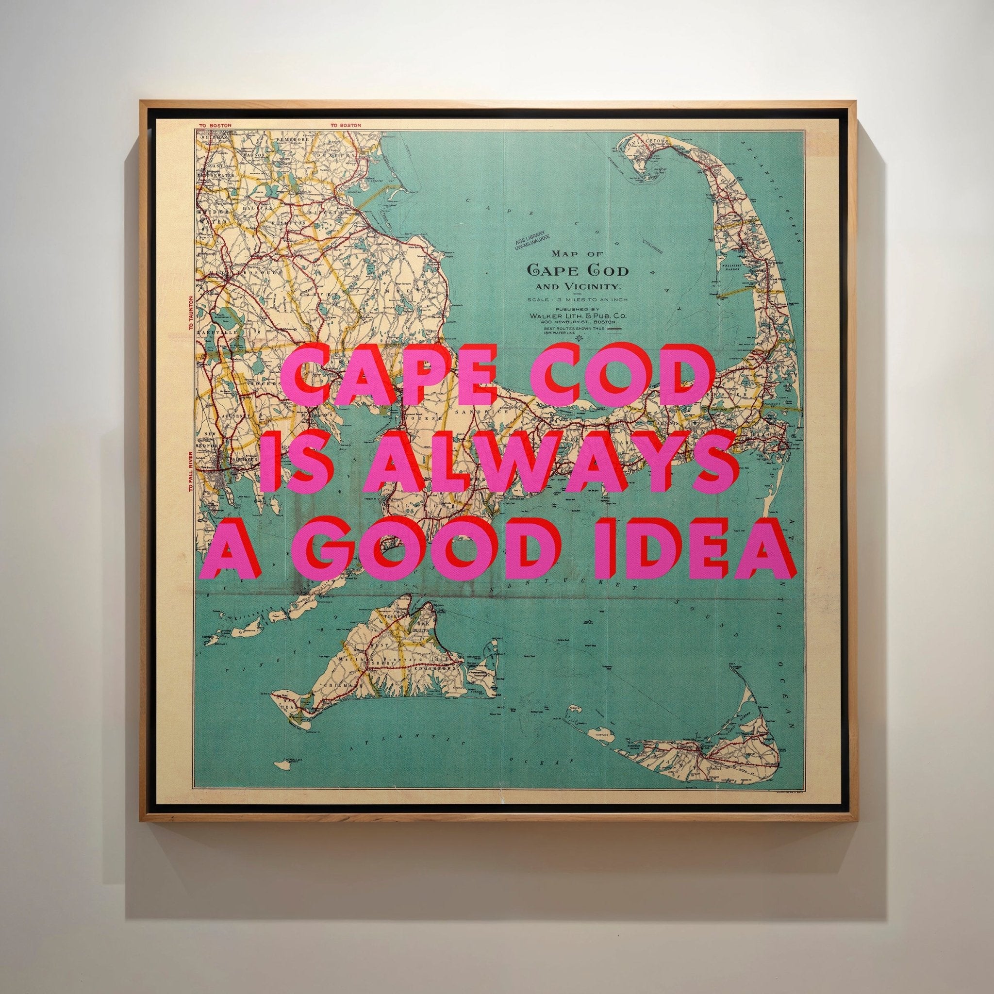 Cape Cod Retro Pop Art Map Print (Square) - Magic Posters