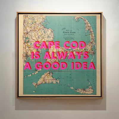 Cape Cod Retro Pop Art Map Print (Square) - Magic Posters
