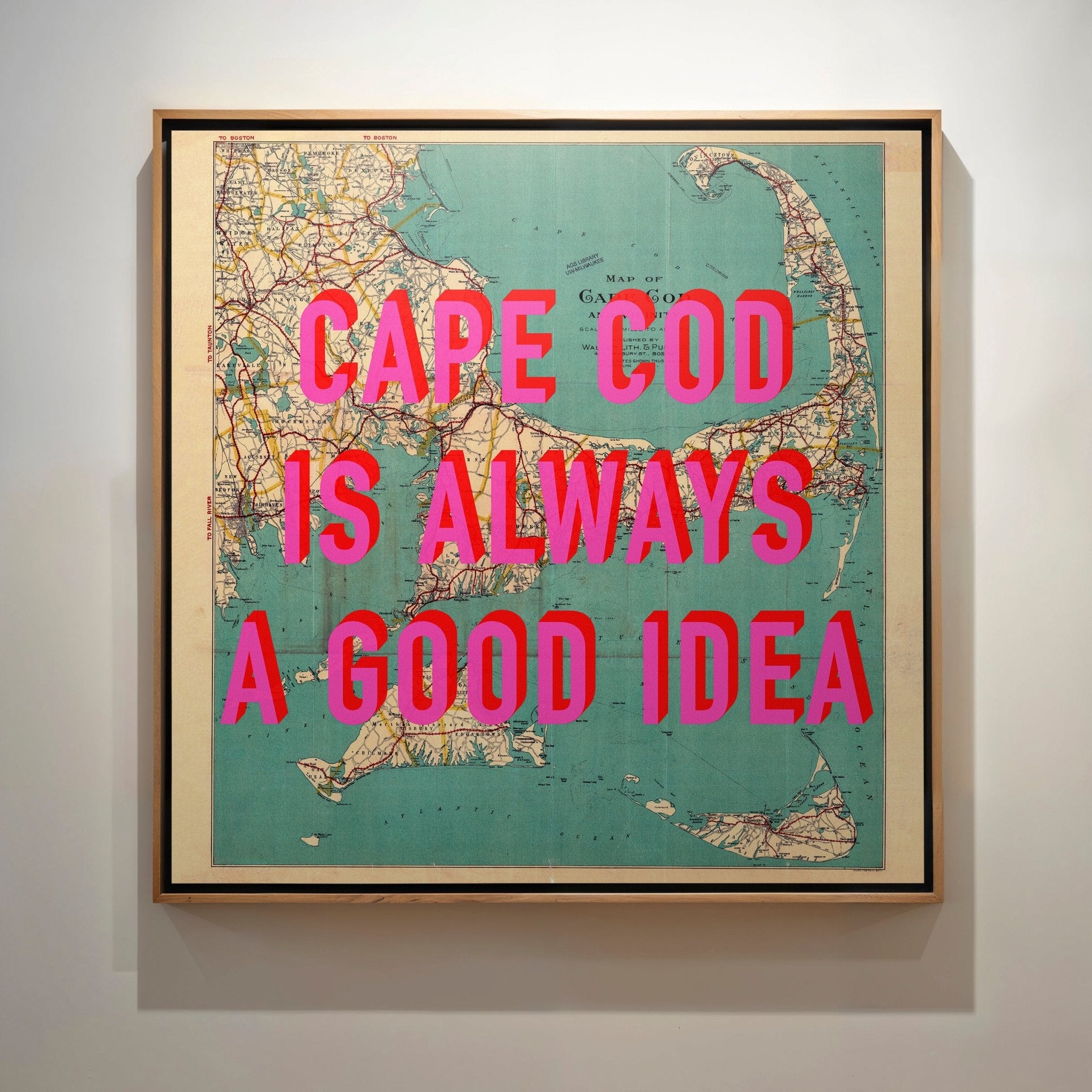 Cape Cod Retro Pop Art Map Print (Square) - Magic Posters