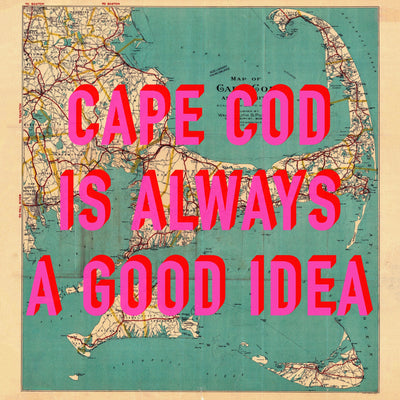Cape Cod Retro Pop Art Map Print (Square)