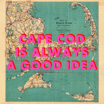 Cape Cod Retro Pop Art Map Print (Square)