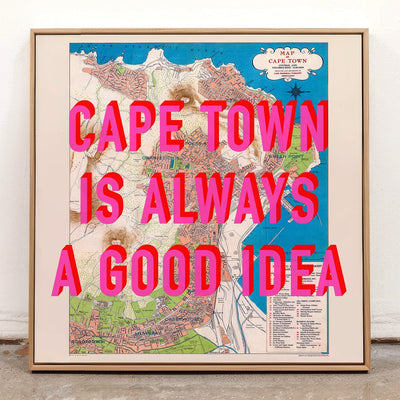 Cape Town Retro Pop Art Map Print (square) - Magic Posters