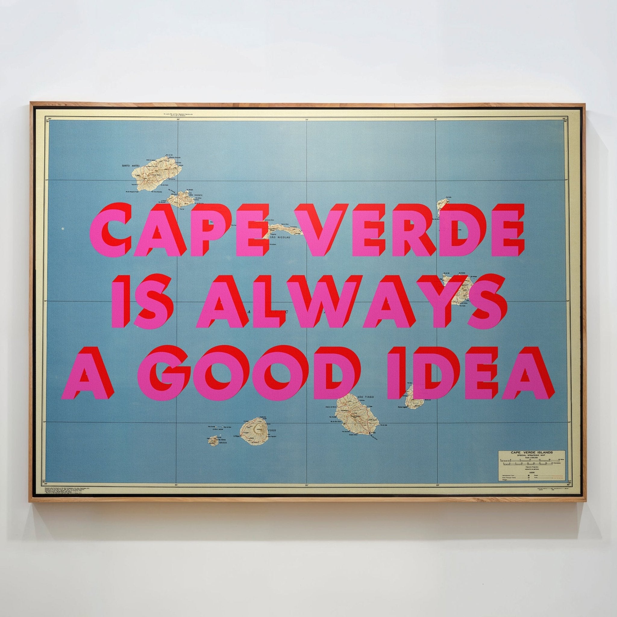 Cape Verde Retro Pop Art Map Print (Landscape) - Magic Posters