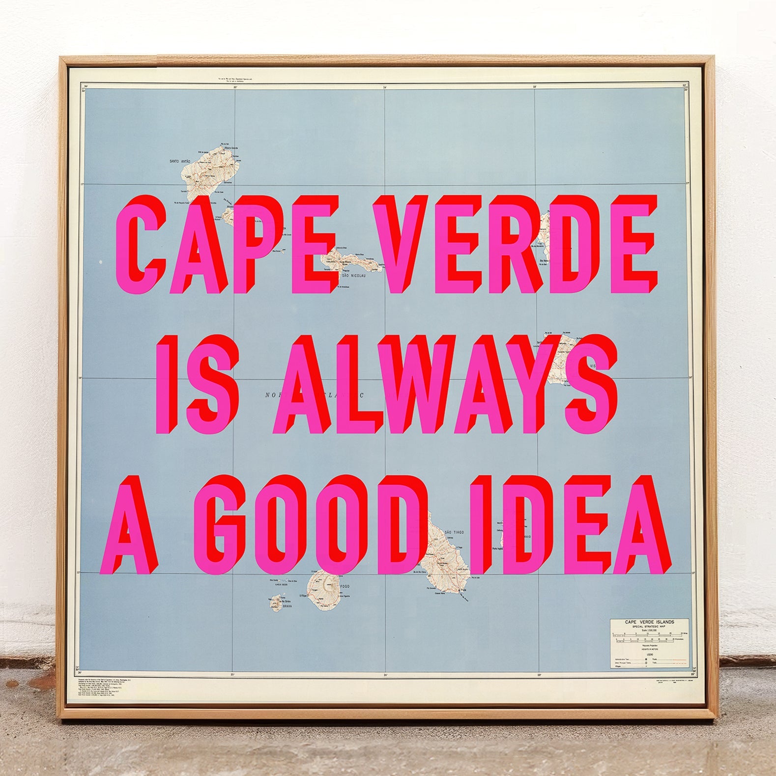 Cape Verde Retro Pop Art Map Print (Square) - Magic Posters