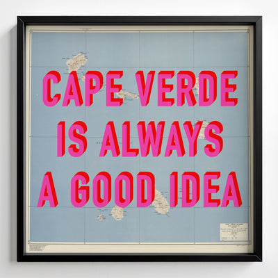Cape Verde Retro Pop Art Map Print (Square) - black frame mockup - Magic Posters
