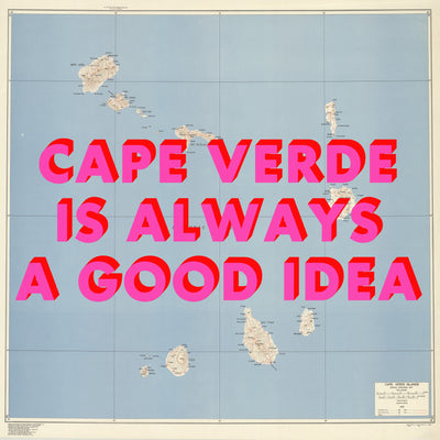 Cape Verde Retro Pop Art Map Print (Square)