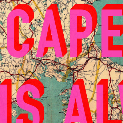 Cape Cod Retro Pop Art Map Print (Square)