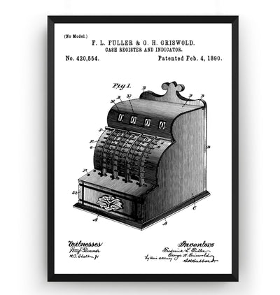 Cash Register 1890 Patent Print - Magic Posters