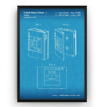 Cassette Player 1985 Patent Print - Magic Posters