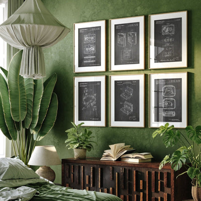 Cassette Player And Tape Set Of 6 Patent Prints - Magic Posters