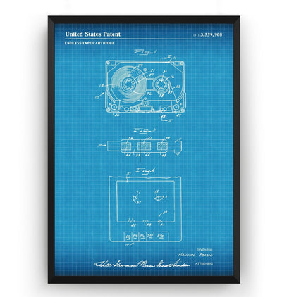 Cassette Tape 1971 Patent Print - Magic Posters