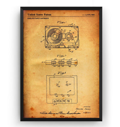 Cassette Tape 1971 Patent Print - Magic Posters