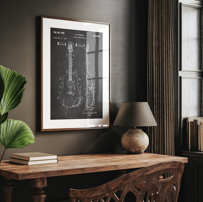 C.H. Kaman Acoustic Guitar 1969 Patent Print - Magic Posters