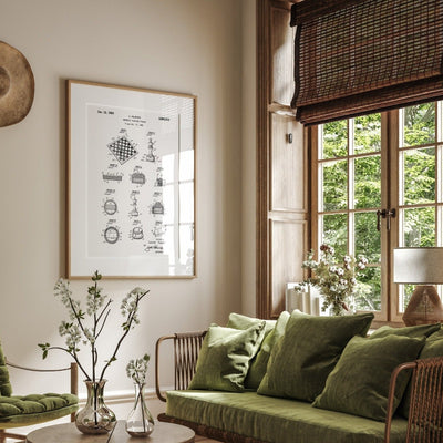 Chess Playing Pieces 1954 Patent Print - Magic Posters