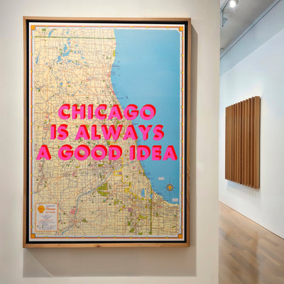 Chicago Retro Pop Art Map Print (portrait) - Magic Posters