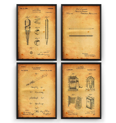 Classroom Set Of 4 Patent Prints - Magic Posters
