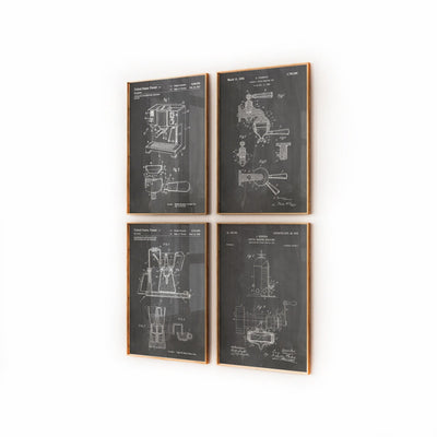 Coffee Set Of 4 Patent Prints, Kitchen Wall Art, Coffee Shop Decor, Coffee Gifts, Italian Coffee Artwork, Cafe Poster - Magic Posters