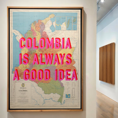 Colombia Retro Pop Art Map Print (Portrait) - Magic Posters