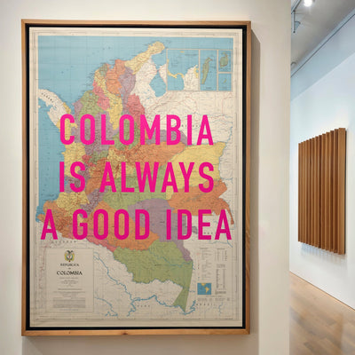 Colombia Retro Pop Art Map Print (Portrait) - Magic Posters