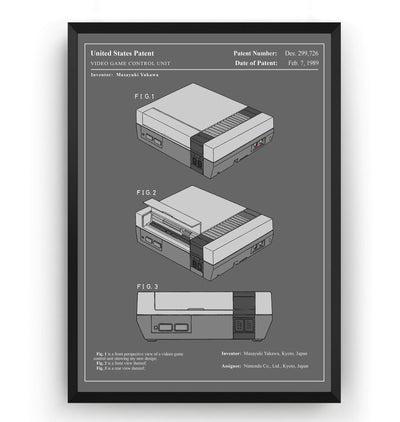 Colourised NES Patent Print - Magic Posters