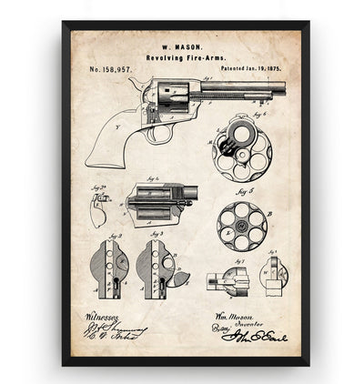 Colt Peacemaker 1875 Patent Print - Magic Posters