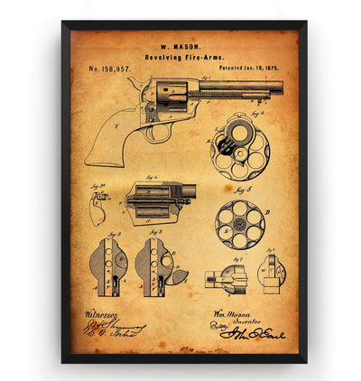 Colt Peacemaker 1875 Patent Print - Magic Posters