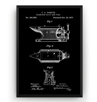 Combined Anvil And Vise 1877 Patent Print - Magic Posters