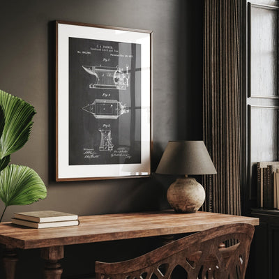 Combined Anvil And Vise 1877 Patent Print - Magic Posters