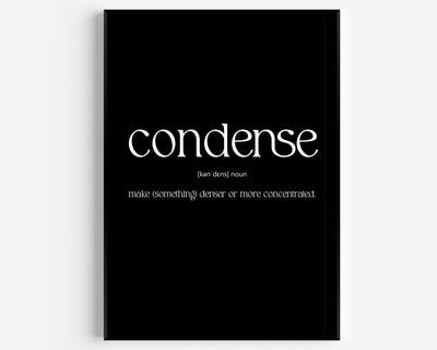 Condense Definition Print - Magic Posters
