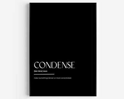 Condense Definition Print - Magic Posters