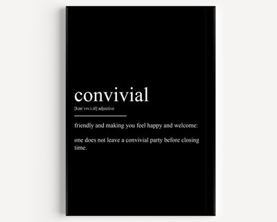 Convivial Definition Print - Magic Posters