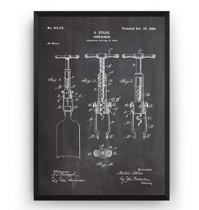 Corkscrew 1898 Patent Print - Magic Posters