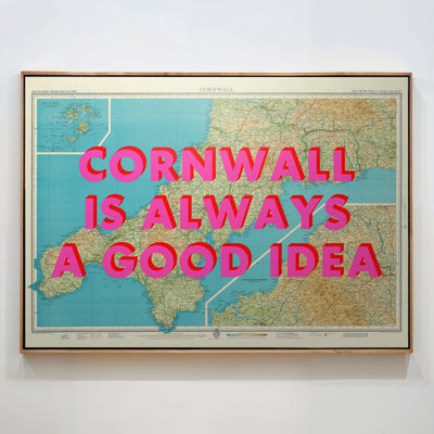 Cornwall Retro Pop Art Map Print - Magic Posters