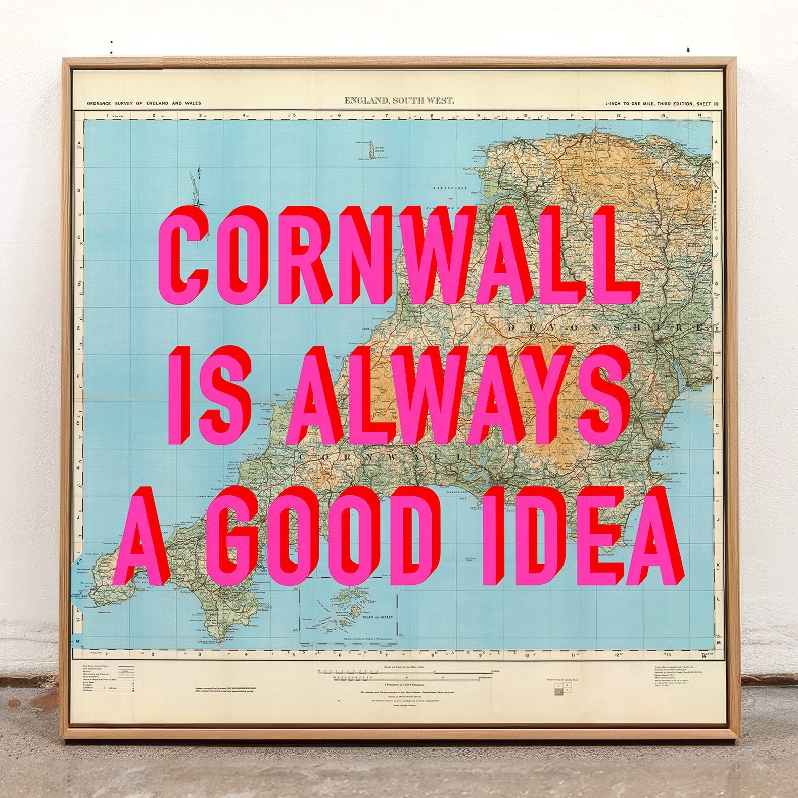 Cornwall Retro Pop Art Map Print - Magic Posters