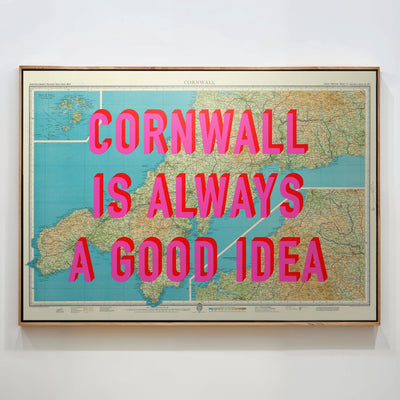 Cornwall Retro Pop Art Map Print - Magic Posters