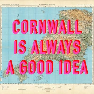 Cornwall Retro Pop Art Map Print