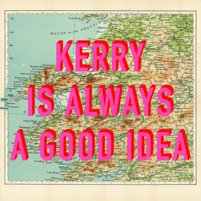 County Kerry Retro Pop Art Map Print (Ireland)