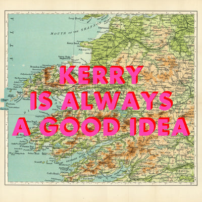 County Kerry Retro Pop Art Map Print (Ireland)