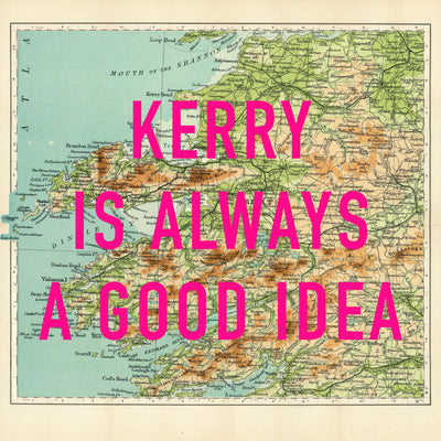 County Kerry Retro Pop Art Map Print (Ireland)