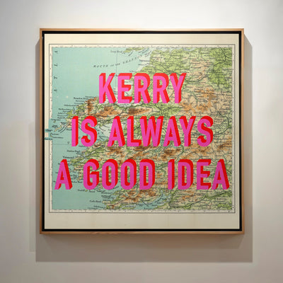 County Kerry Retro Pop Art Map Print (Ireland) - Magic Posters