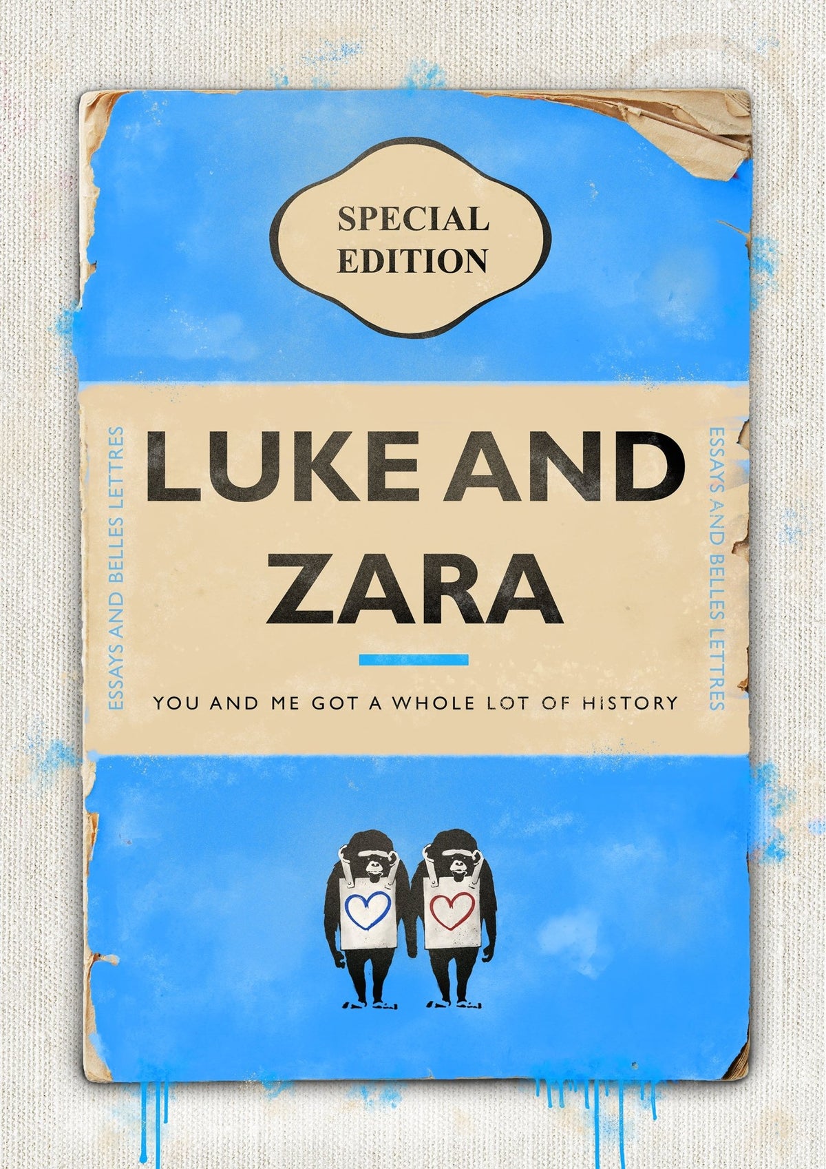 Personalised Book Cover Art Print (Couples Edition)