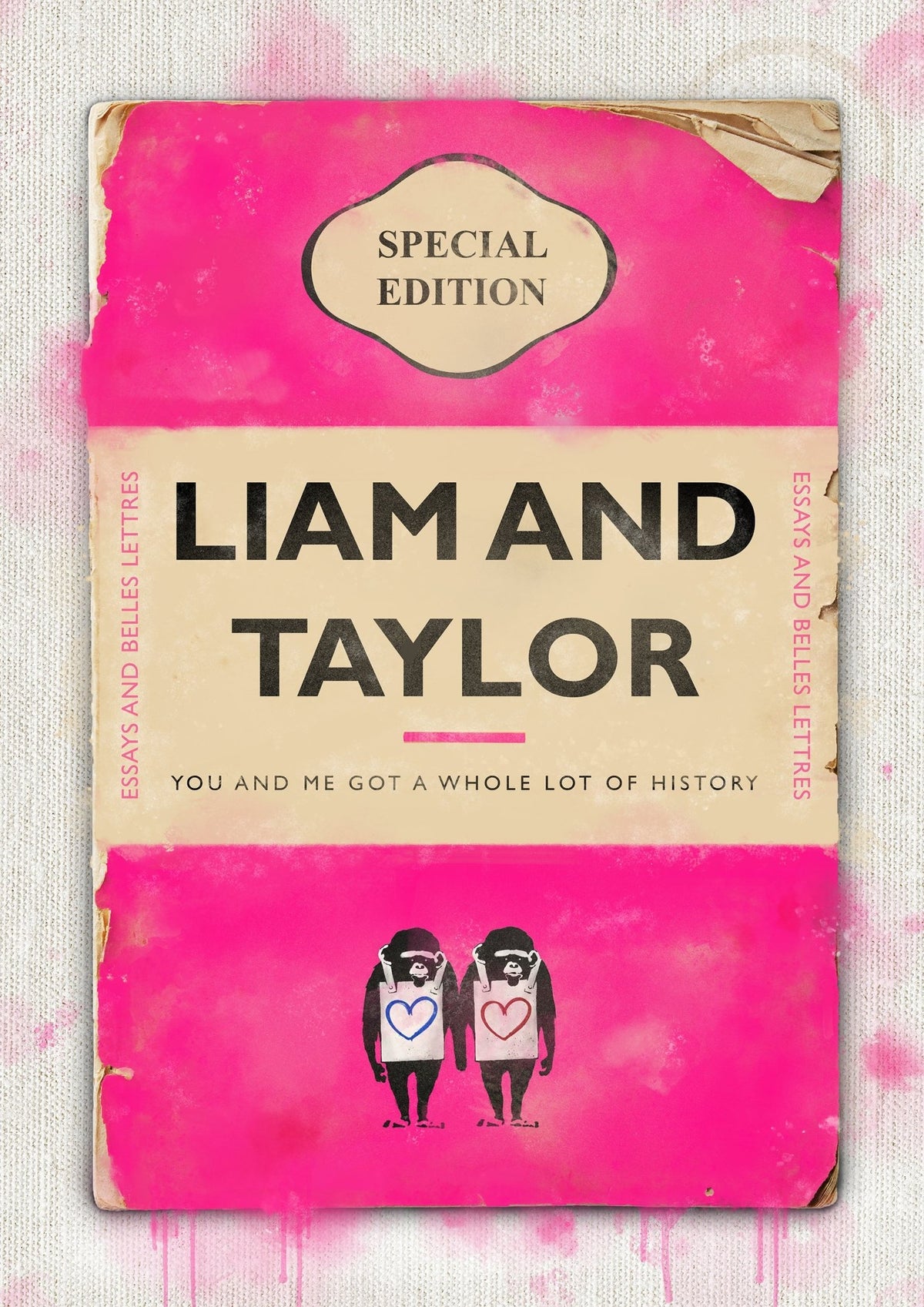 Personalised Book Cover Art Print (Couples Edition)