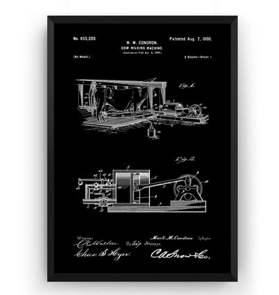 Cow Milking Machine 1900 Patent Print - Magic Posters