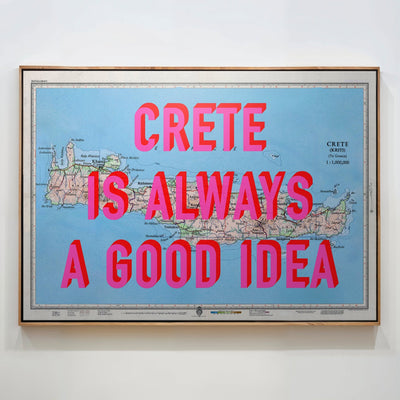 Crete Retro Pop Art Map Print - Magic Posters