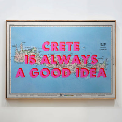 Crete Retro Pop Art Map Print - Magic Posters
