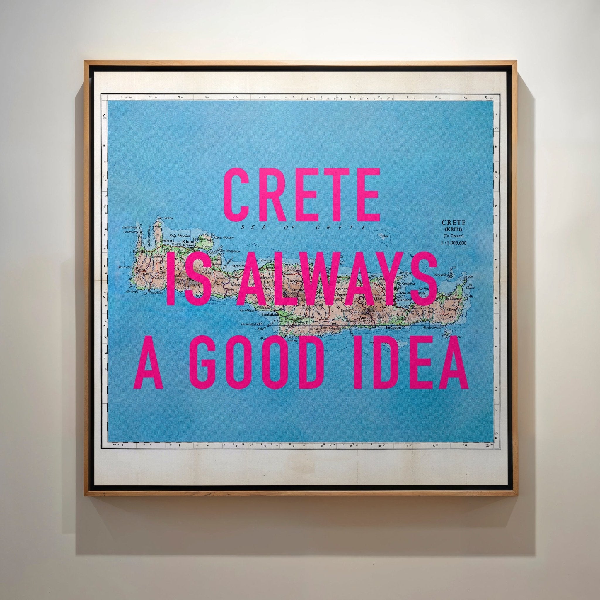 Crete Retro Pop Art Map Print - Magic Posters